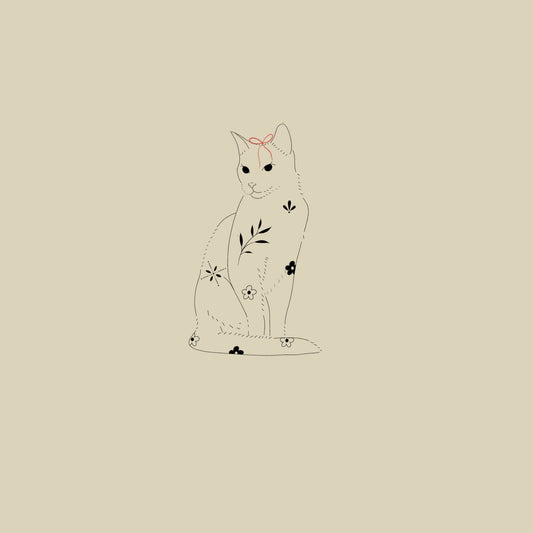 Kitten with ribbon
